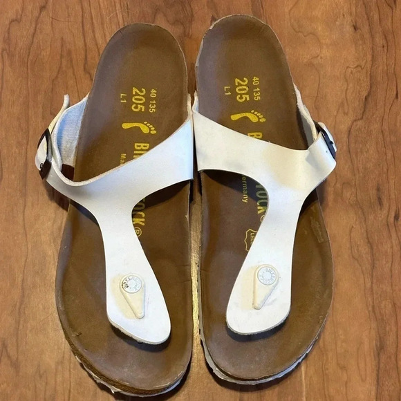 Birkenstock Gizeh Birko-Flor Unisex Size EU 40 US L9 M7 White Slip On Sandals - Picture 1 of 6